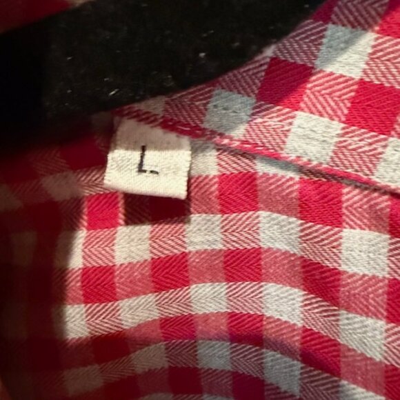 Byron British Style, Tailored Fit, Mens Large, Red Gray Checked Shirt - Picture 3 of 5